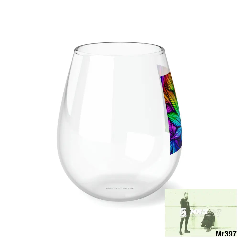 Cannabis Leaf Psychedelic Stemless Wine Glass 11.75oz 11.75oz Mug