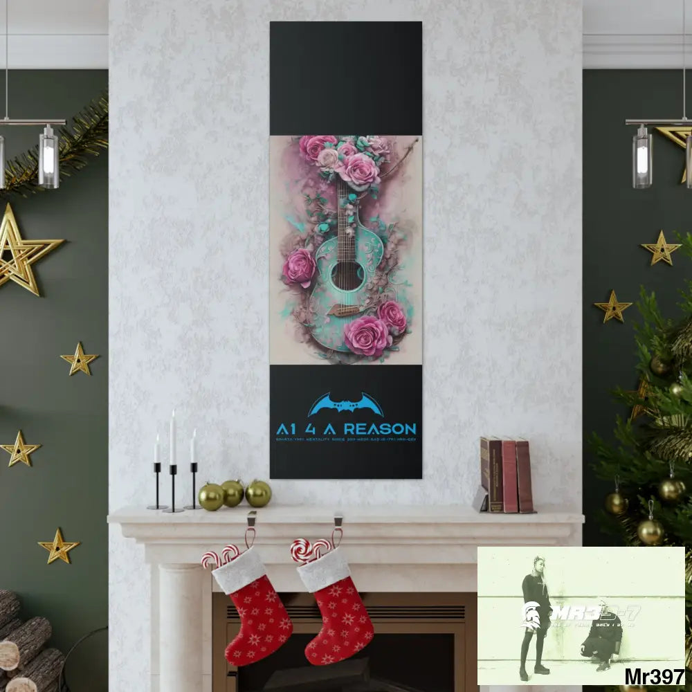 Canvas Gallery Wraps A1 4 A Reason Pink Roses & Guitar Canvas