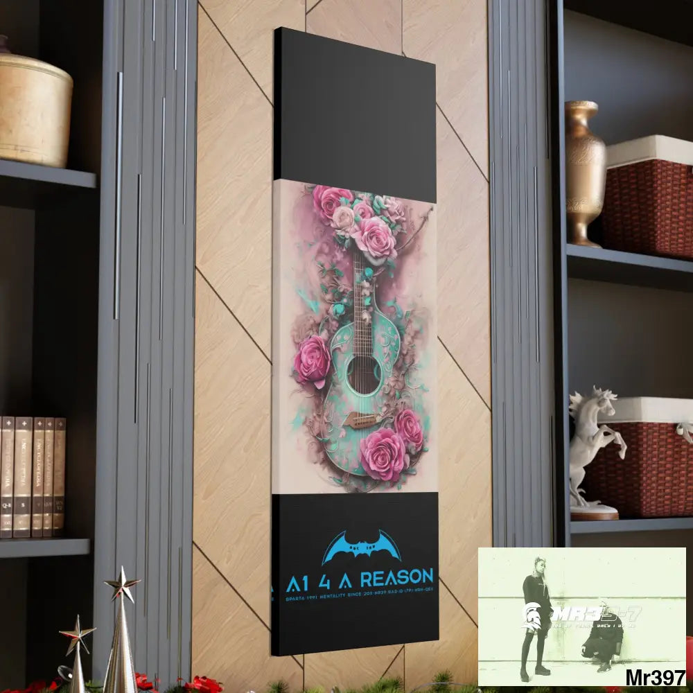 Canvas Gallery Wraps A1 4 A Reason Pink Roses & Guitar Canvas