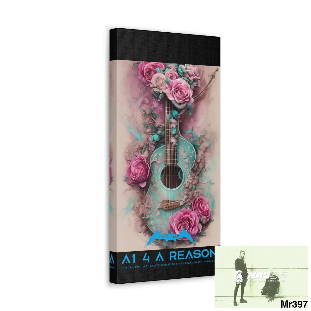 Canvas Gallery Wraps A1 4 A Reason Pink Roses & Guitar Canvas