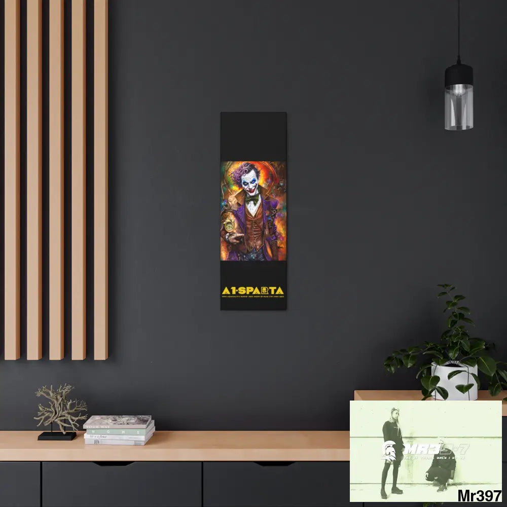 Canvas Gallery Wraps A1.Sparta Steampunk Joker Hearts Tribal Fractal 12″ x 36″ / Premium Gallery Wraps (1.25″) Canvas