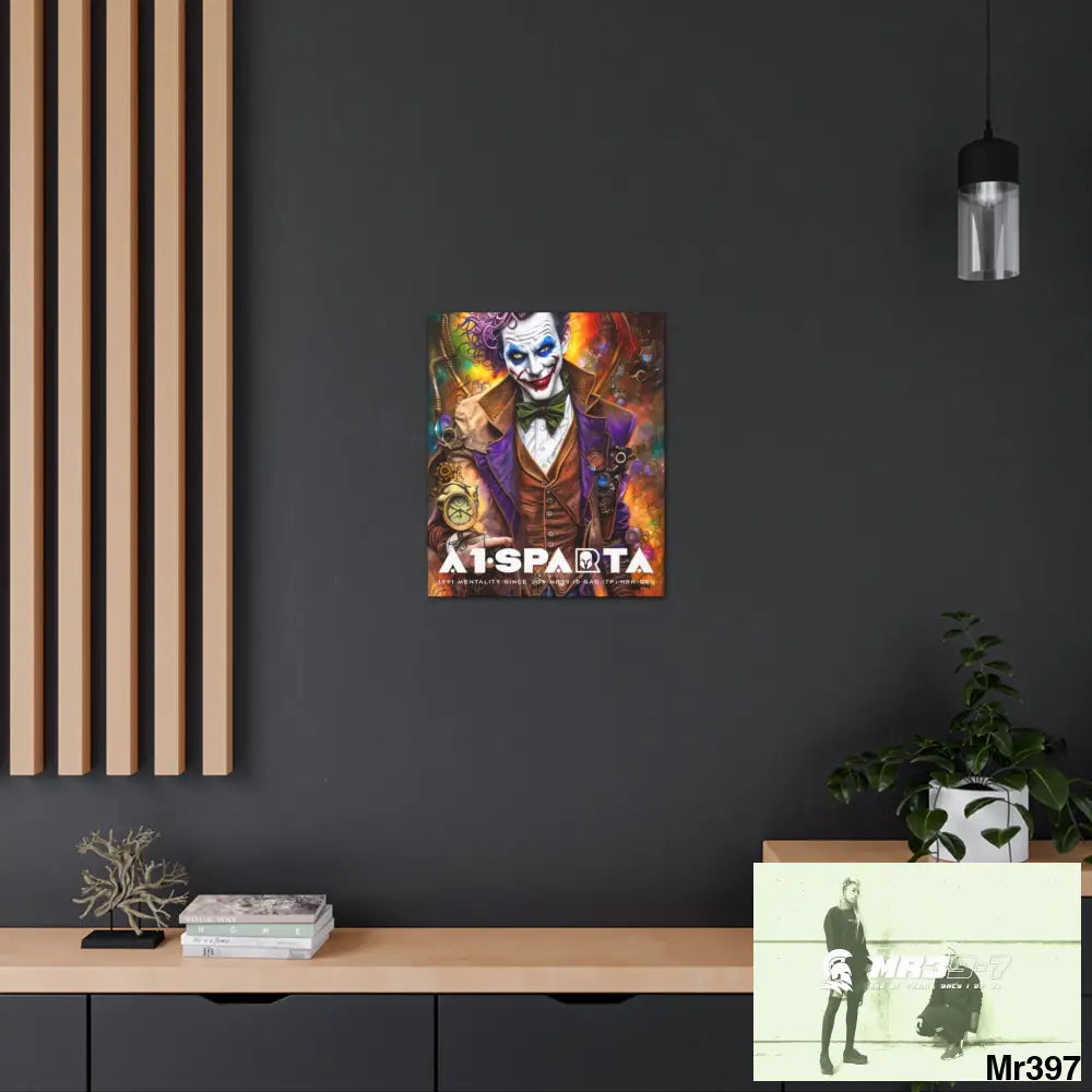Canvas Gallery Wraps A1.Sparta Steampunk Joker Hearts Tribal Fractal 20″ x 24″ / Premium Gallery Wraps (1.25″) Canvas