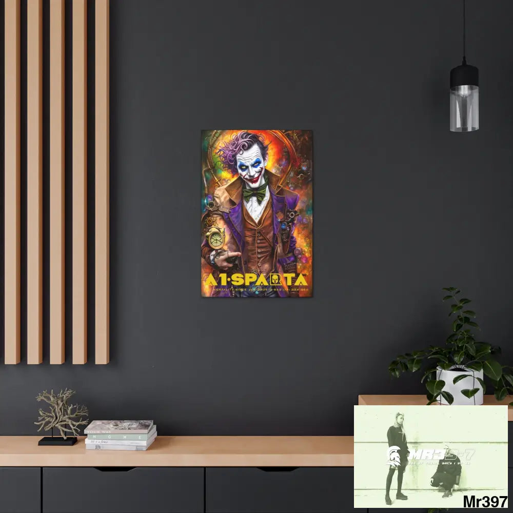 Canvas Gallery Wraps A1.Sparta Steampunk Joker Hearts Tribal Fractal 20″ x 30″ / Premium Gallery Wraps (1.25″) Canvas