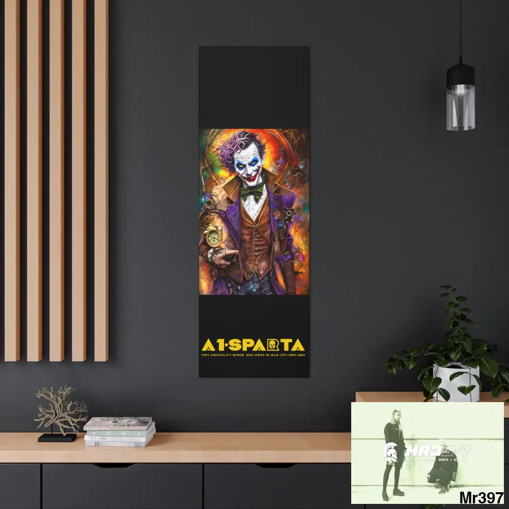 Canvas Gallery Wraps A1.Sparta Steampunk Joker Hearts Tribal Fractal 20″ x 60″ / Premium Gallery Wraps (1.25″) Canvas