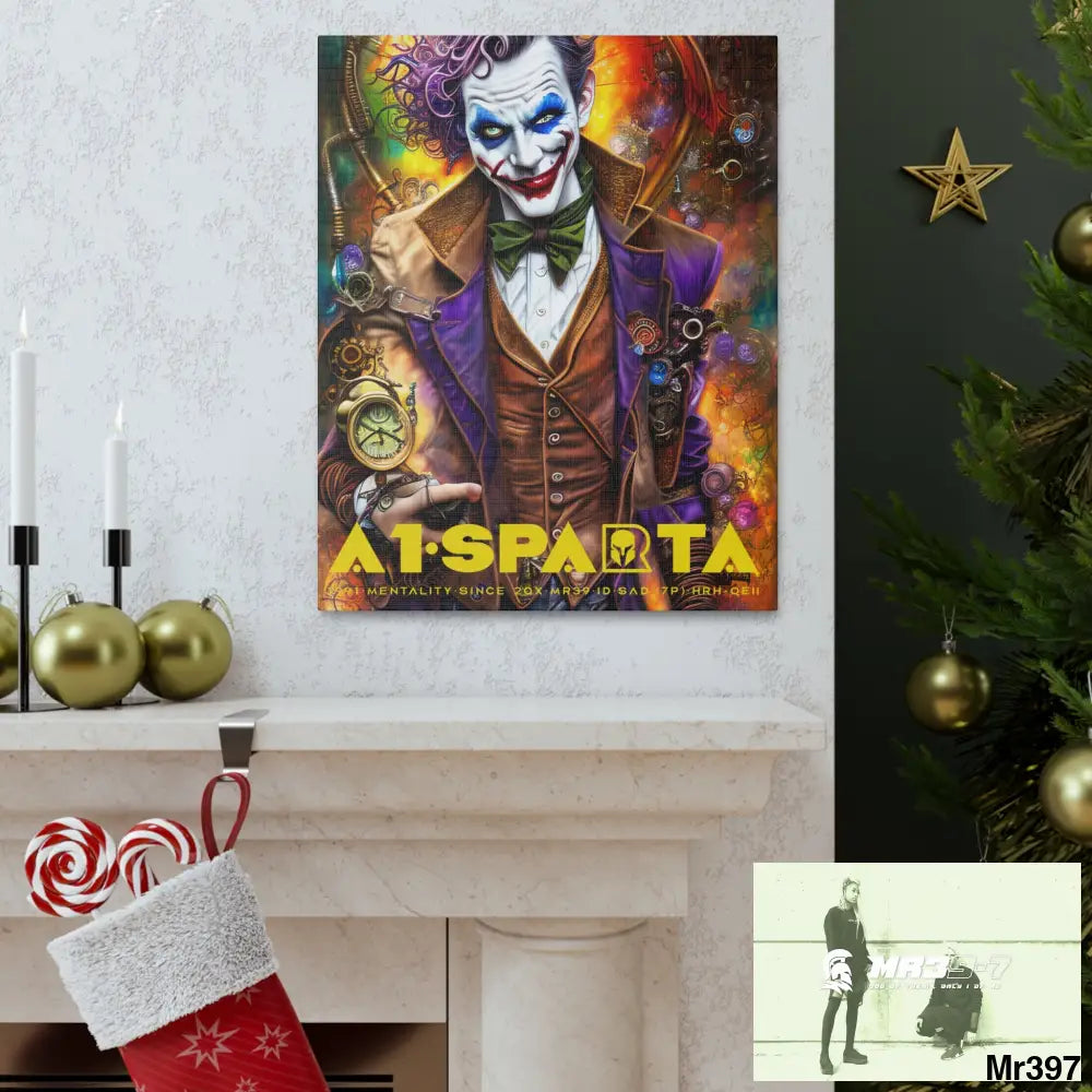 Canvas Gallery Wraps A1.Sparta Steampunk Joker Hearts Tribal Fractal Canvas