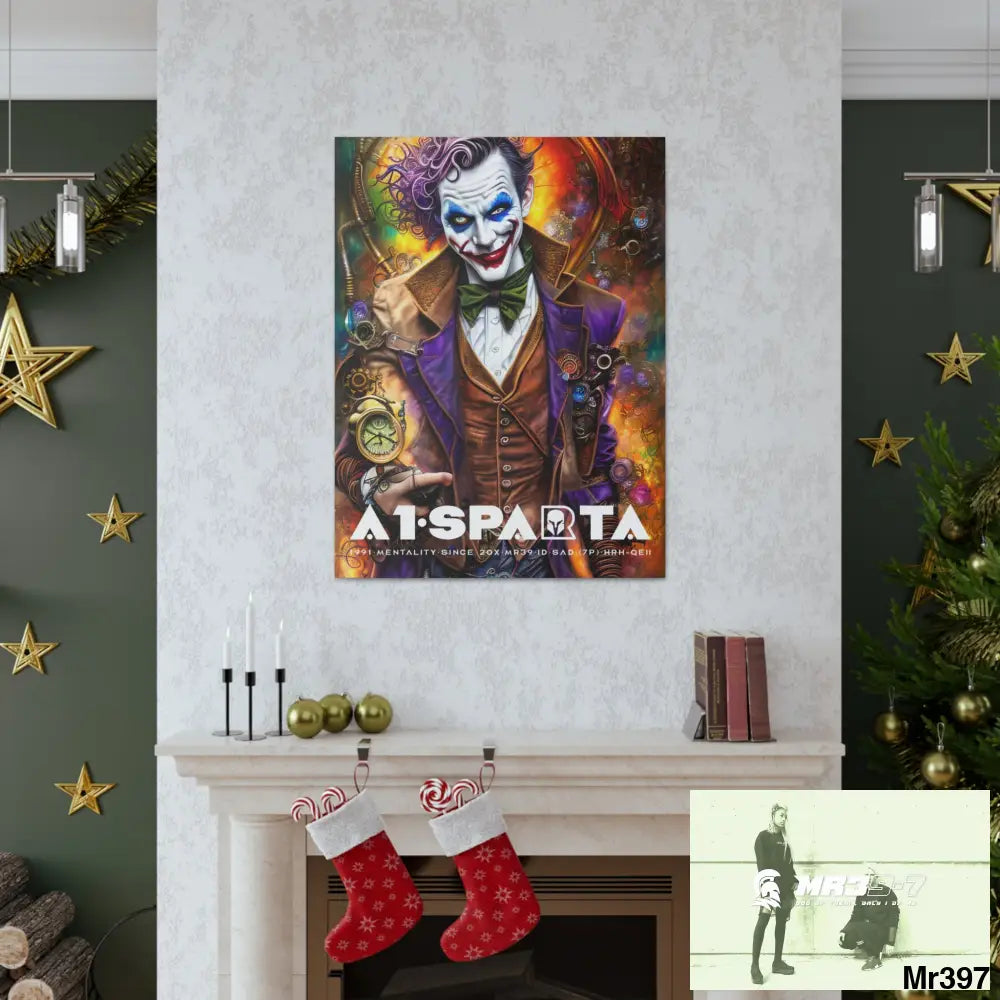 Canvas Gallery Wraps A1.Sparta Steampunk Joker Hearts Tribal Fractal Canvas