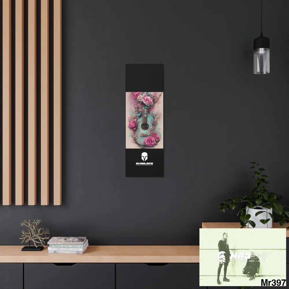 Canvas Gallery Wraps A1Sparta Pink Roses & Guitar Canvas
