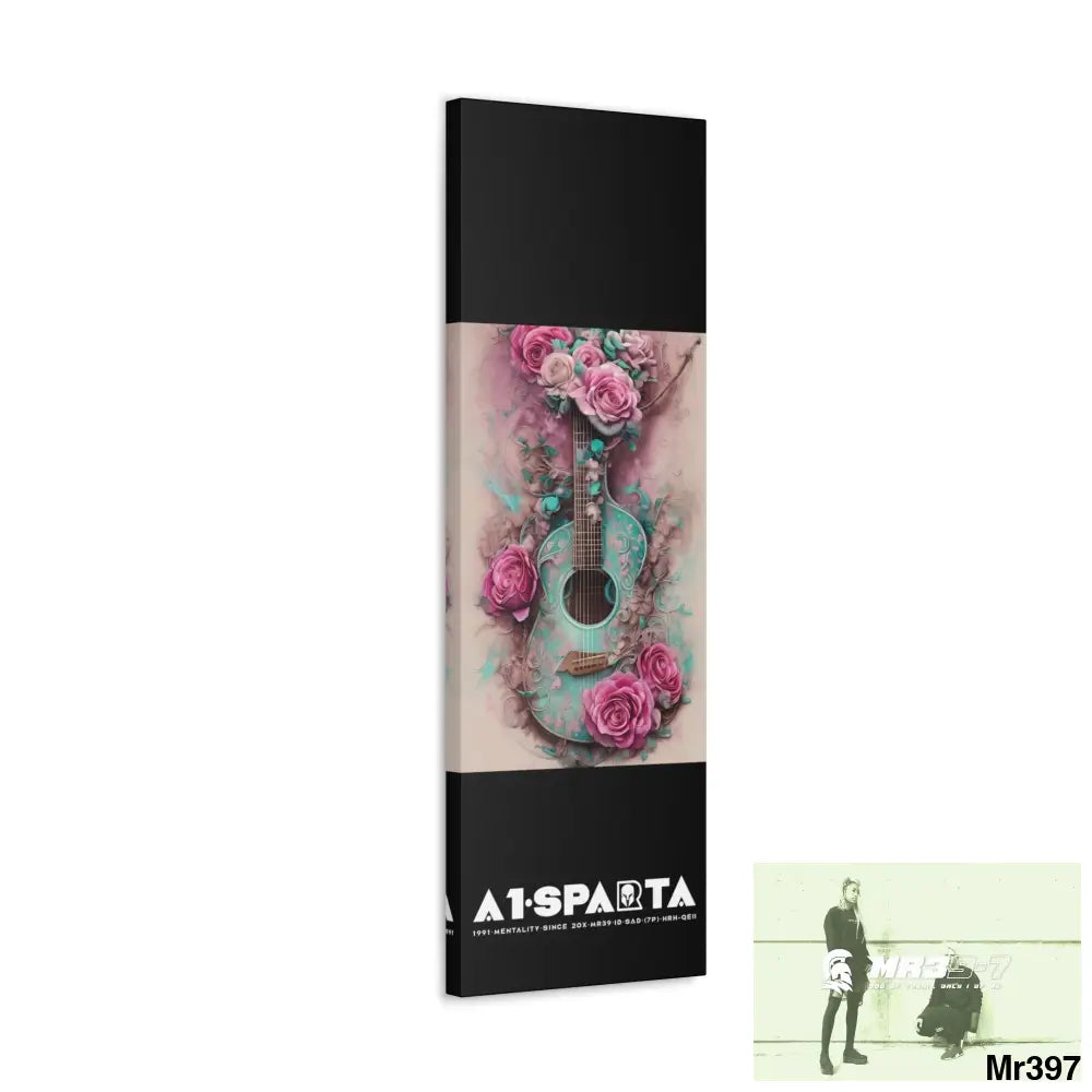 Canvas Gallery Wraps A1Sparta Pink Roses & Guitar Canvas