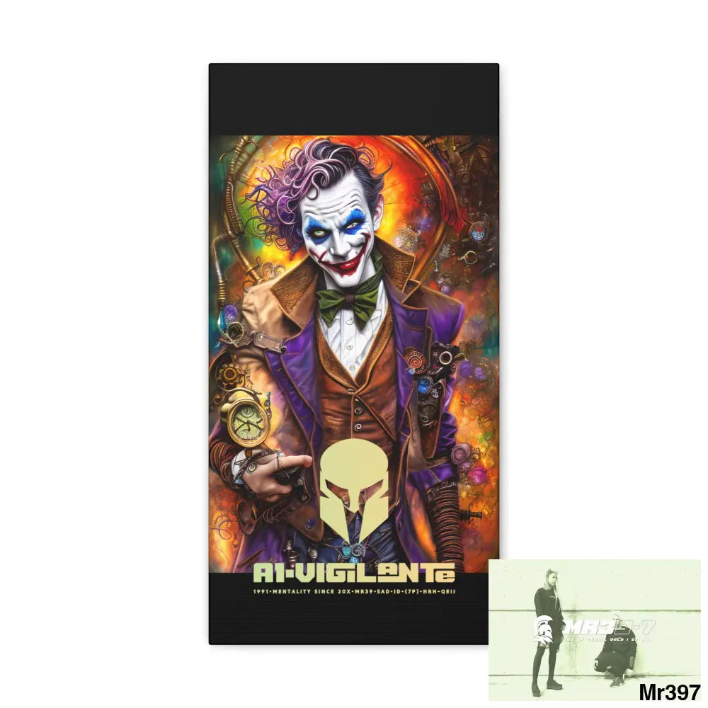 Canvas Gallery Wraps A1vigilante Steampunk Joker Hearts Tribal Fractal 10″ x 20″ / Premium Gallery Wraps (1.25″) Canvas