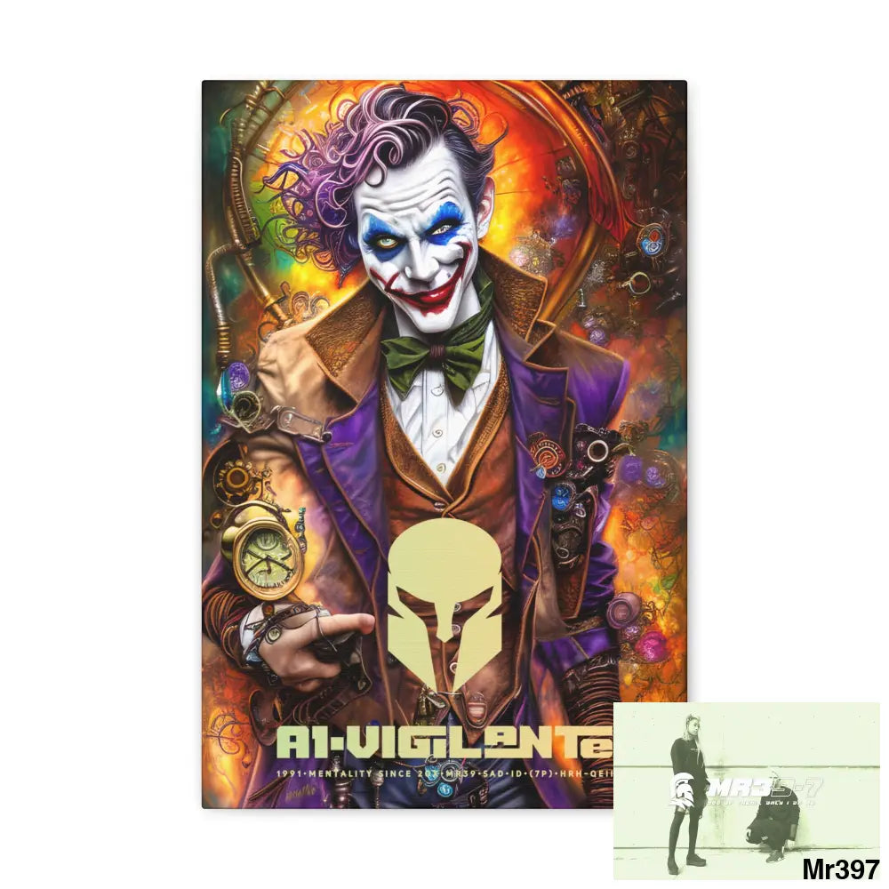Canvas Gallery Wraps A1vigilante Steampunk Joker Hearts Tribal Fractal 12’’ x 18’’ / Premium Gallery Wraps (1.25″)