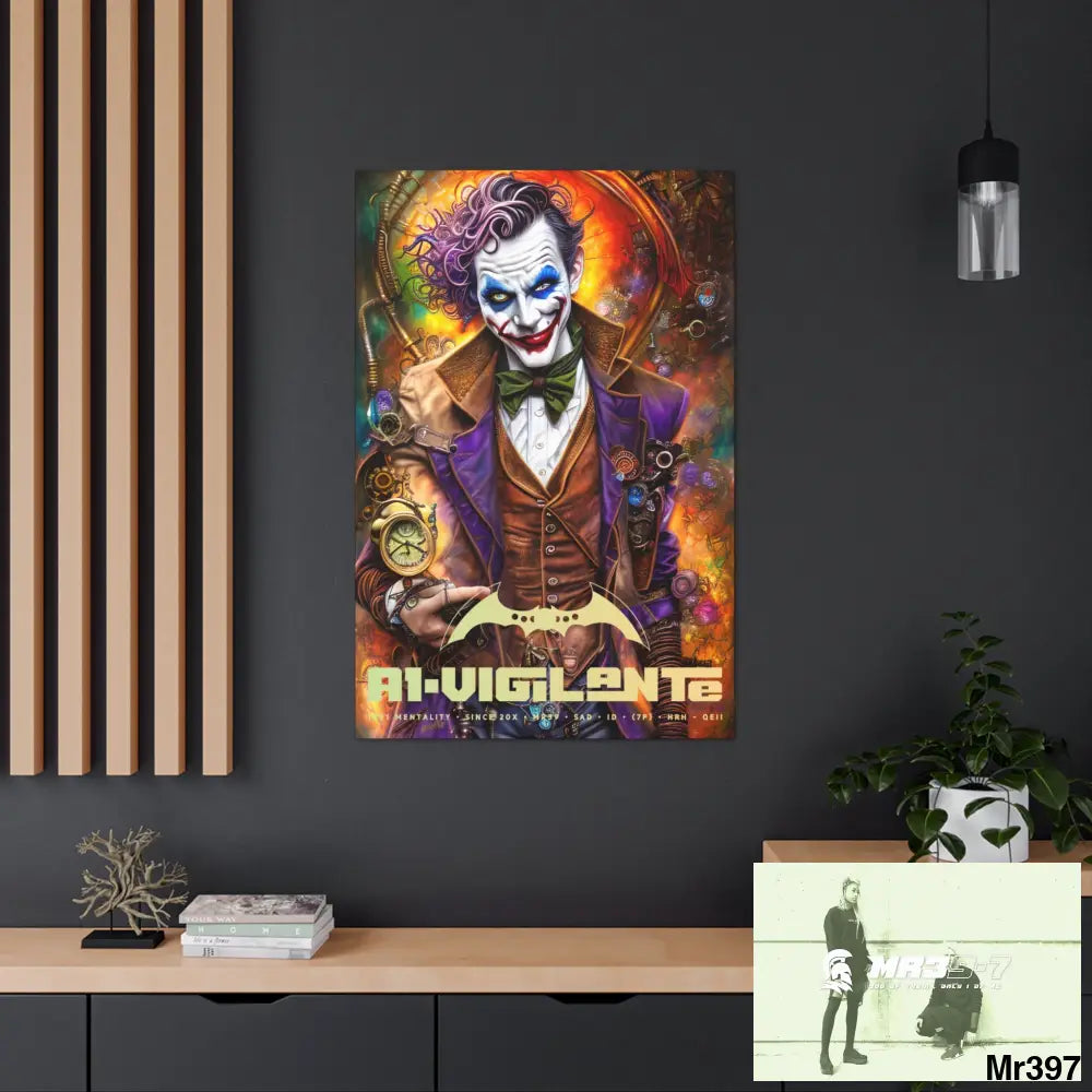 Canvas Gallery Wraps A1vigilante Steampunk Joker Hearts Tribal Fractal Canvas