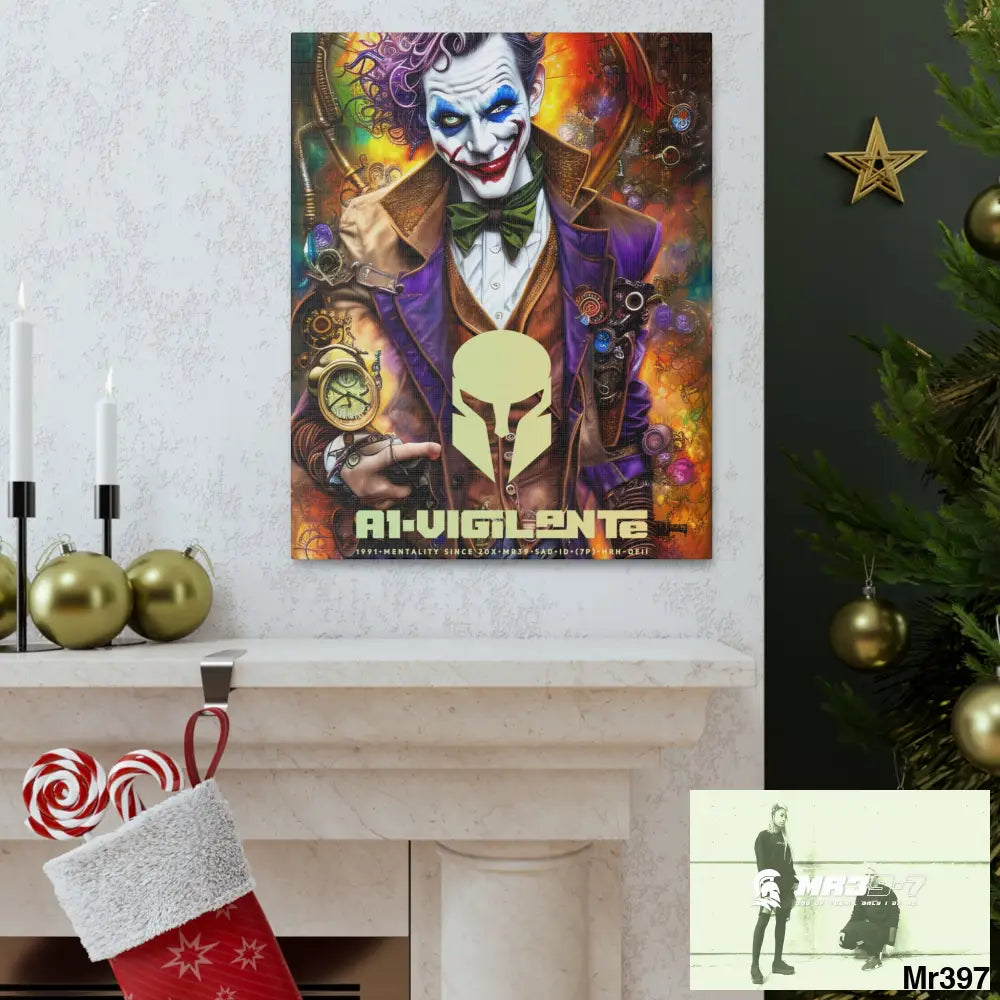 Canvas Gallery Wraps A1vigilante Steampunk Joker Hearts Tribal Fractal Canvas