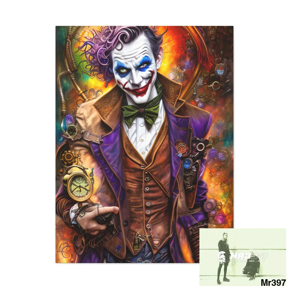 Canvas Gallery Wraps MR39 Steampunk Joker Hearts Tribal Fractal Canvas