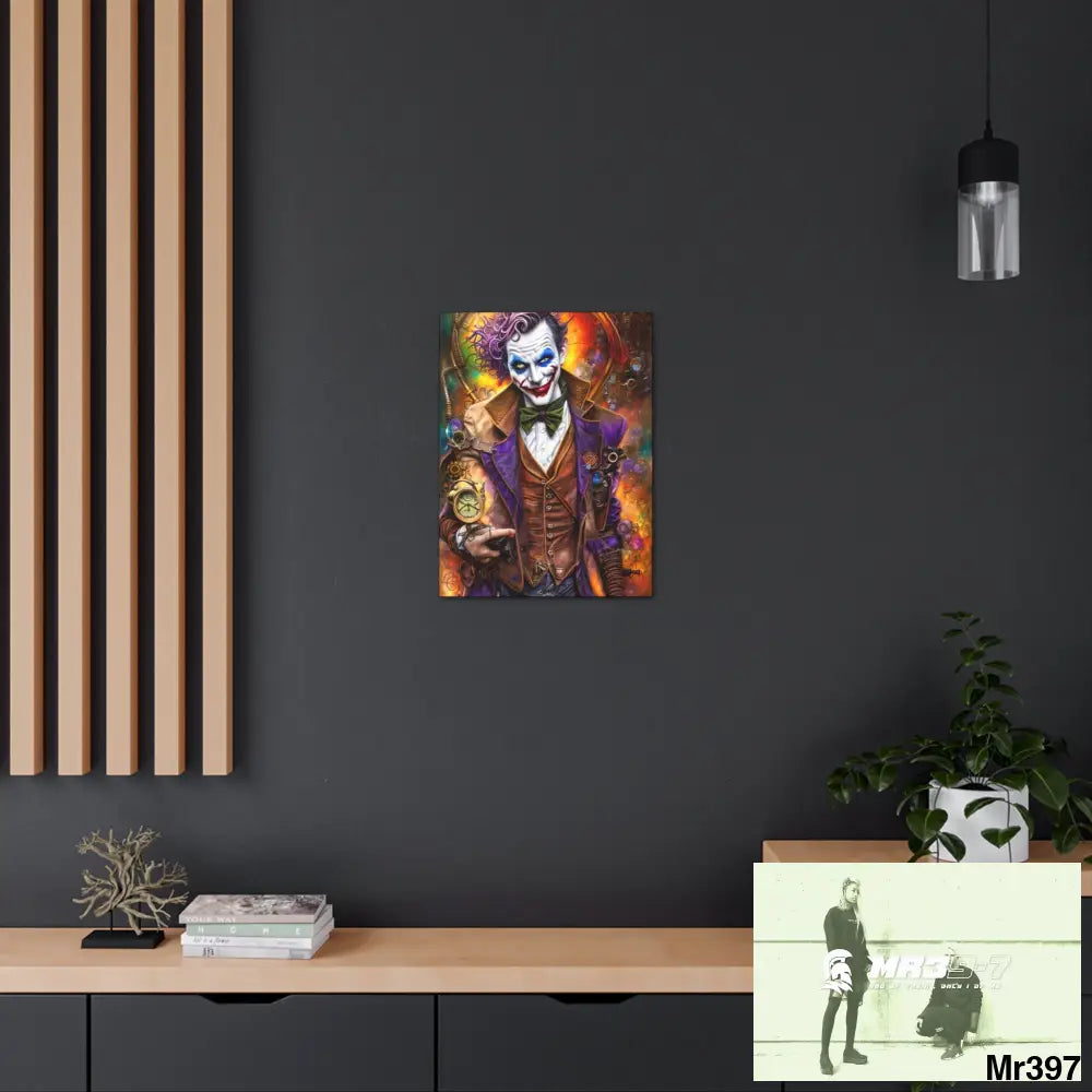Canvas Gallery Wraps MR39 Steampunk Joker Hearts Tribal Fractal 18″ x 24″ / Premium Gallery Wraps (1.25″) Canvas