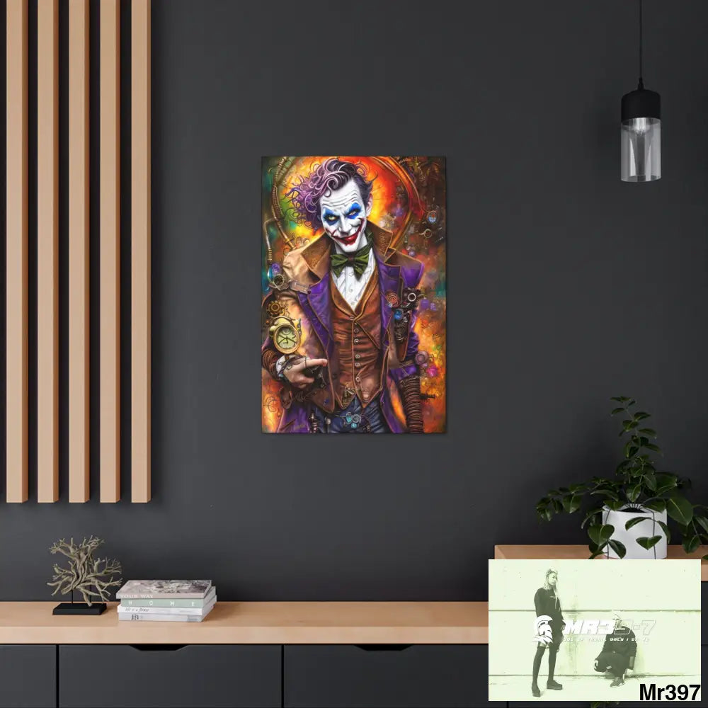 Canvas Gallery Wraps MR39 Steampunk Joker Hearts Tribal Fractal 24″ x 36″ / Premium Gallery Wraps (1.25″) Canvas