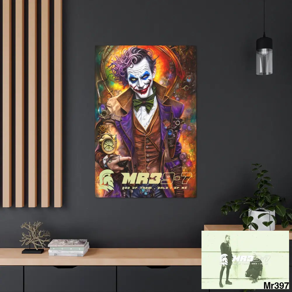 Canvas Gallery Wraps MR39 Steampunk Joker Hearts Tribal Fractal 32″ x 48″ / Premium Gallery Wraps (1.25″) Canvas