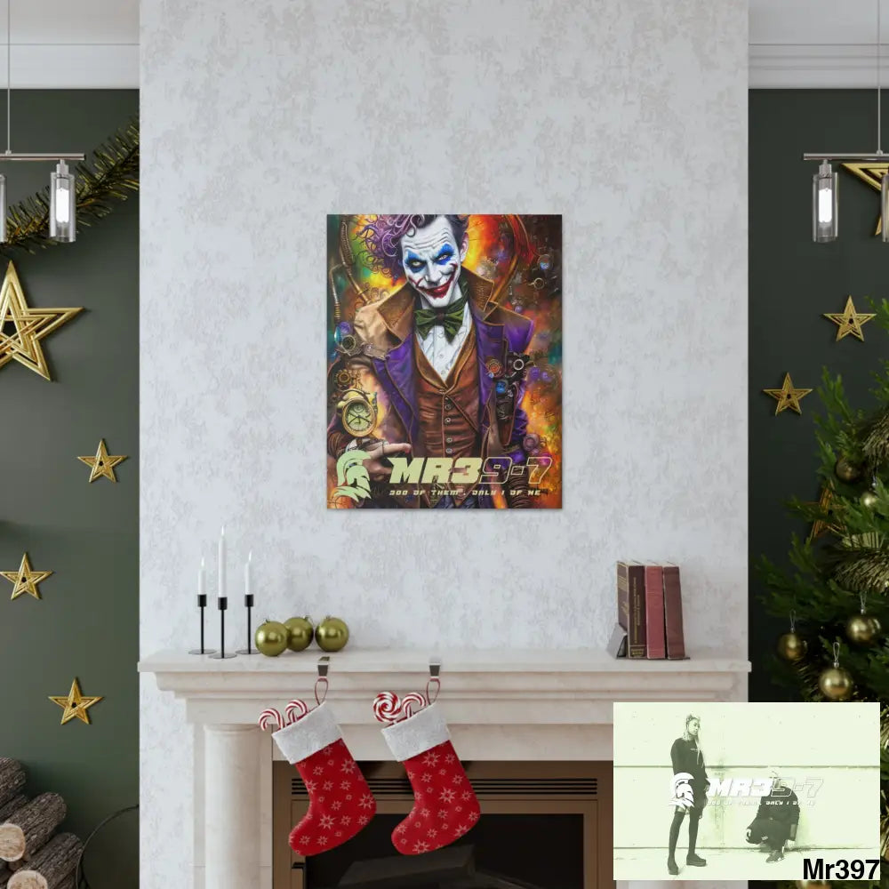 Canvas Gallery Wraps MR39 Steampunk Joker Hearts Tribal Fractal Canvas