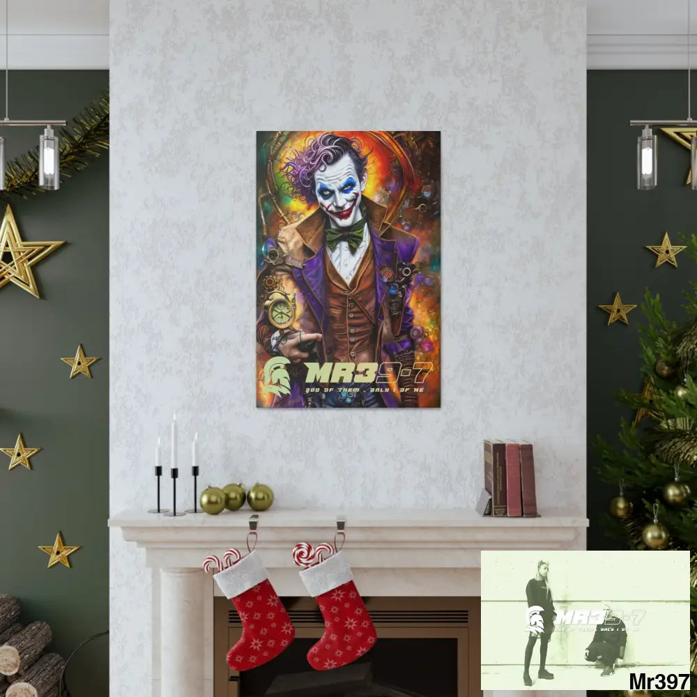 Canvas Gallery Wraps MR39 Steampunk Joker Hearts Tribal Fractal Canvas