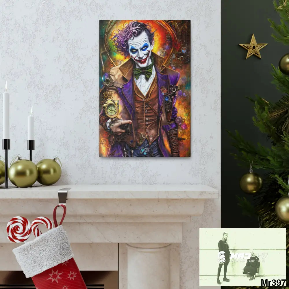 Canvas Gallery Wraps MR39 Steampunk Joker Hearts Tribal Fractal Canvas