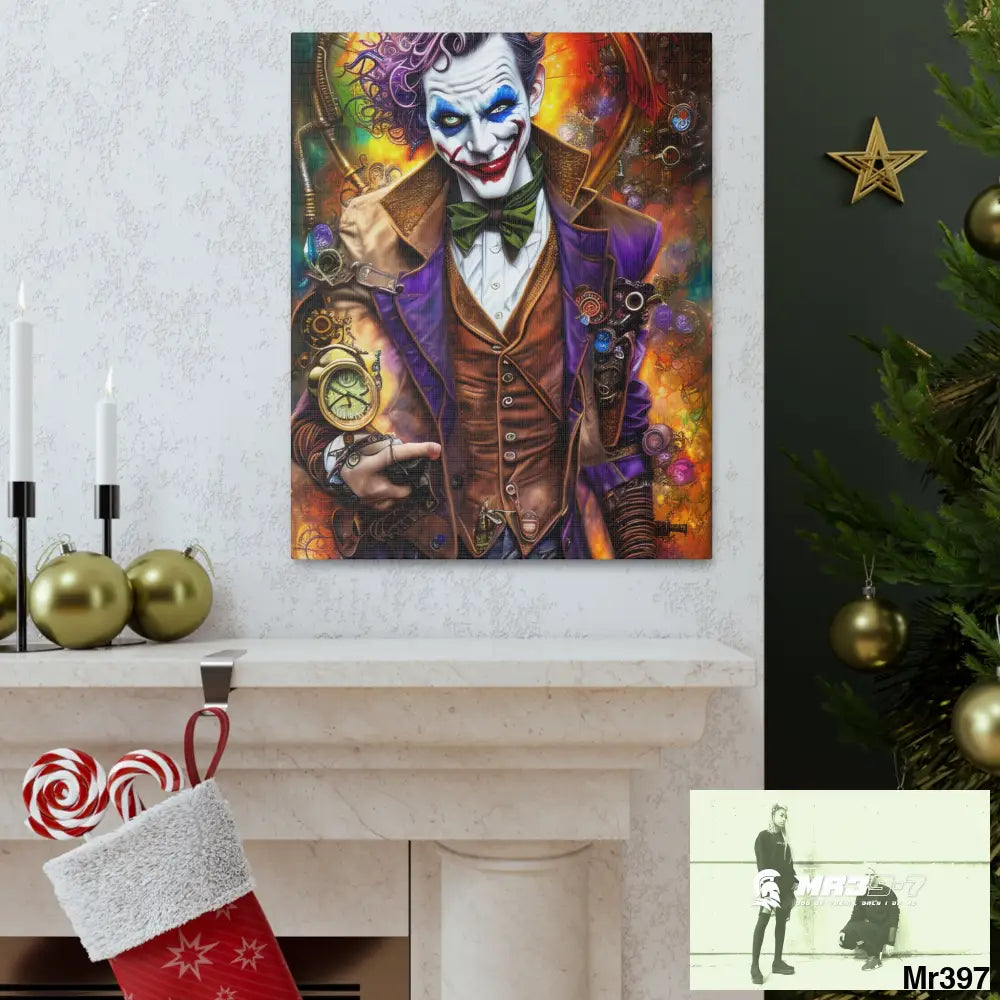 Canvas Gallery Wraps MR39 Steampunk Joker Hearts Tribal Fractal Canvas