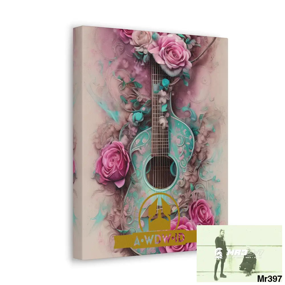 Canvas Gallery WrapsWDW.ID Pink Roses & Guitar Canvas
