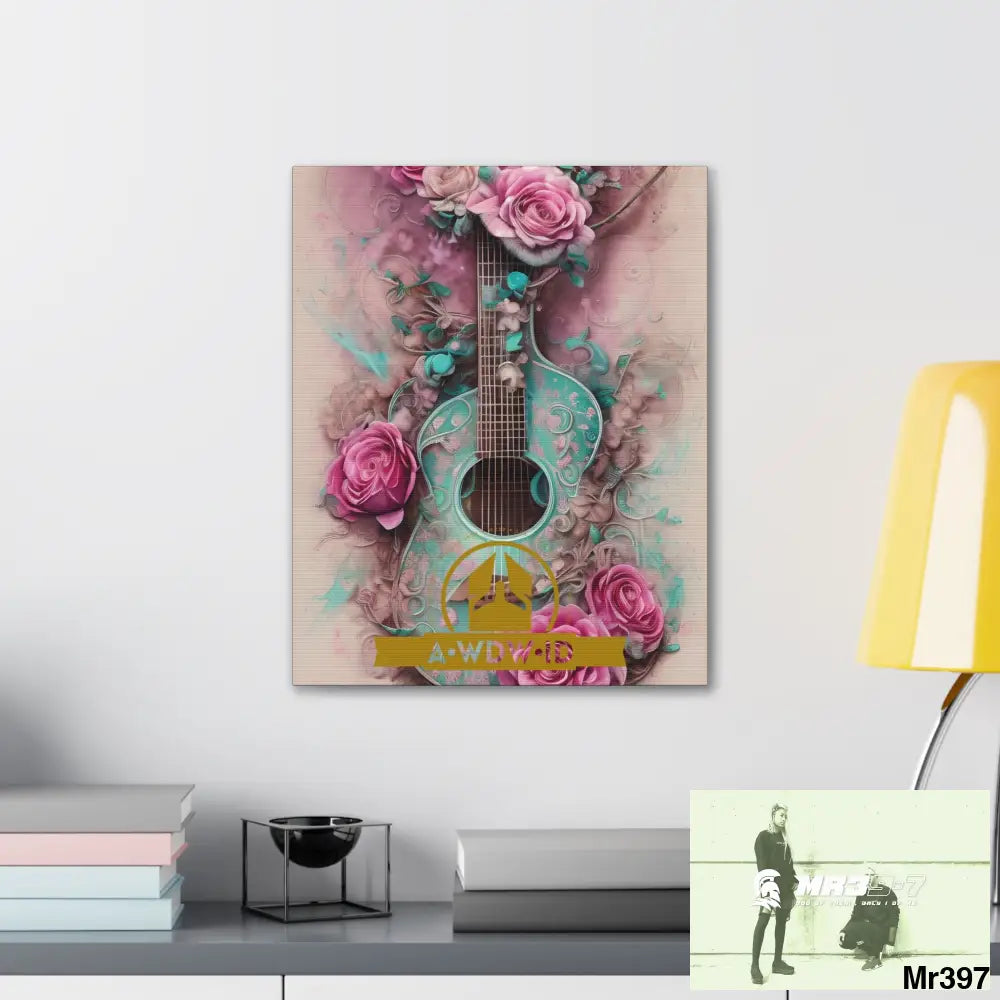 Canvas Gallery WrapsWDW.ID Pink Roses & Guitar Canvas
