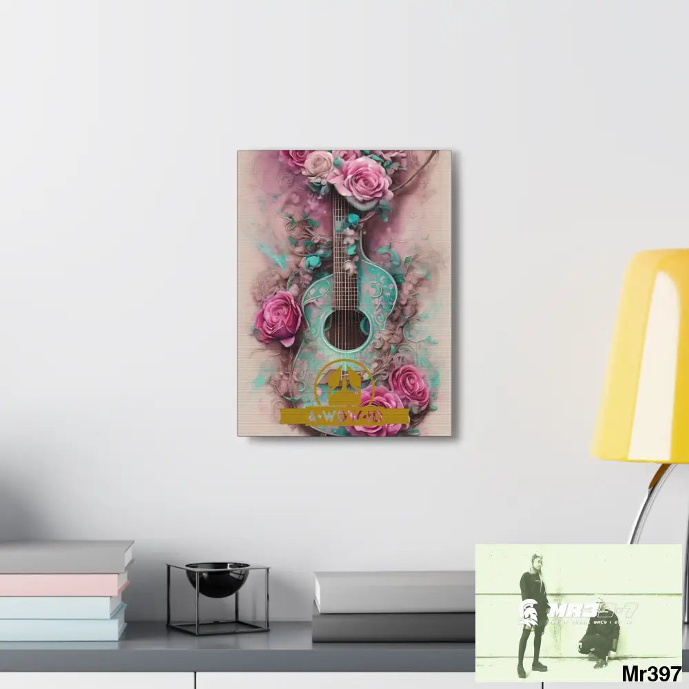 Canvas Gallery WrapsWDW.ID Pink Roses & Guitar Canvas