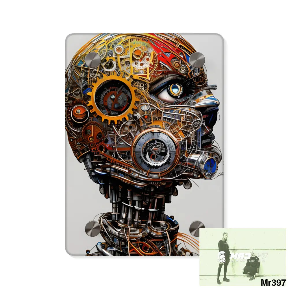 Clockwork Robot HD Animated Graphic Acrylic Wall Art Panels 5’’ x 7’’ (Vertical) / 0.25’’ Home Decor
