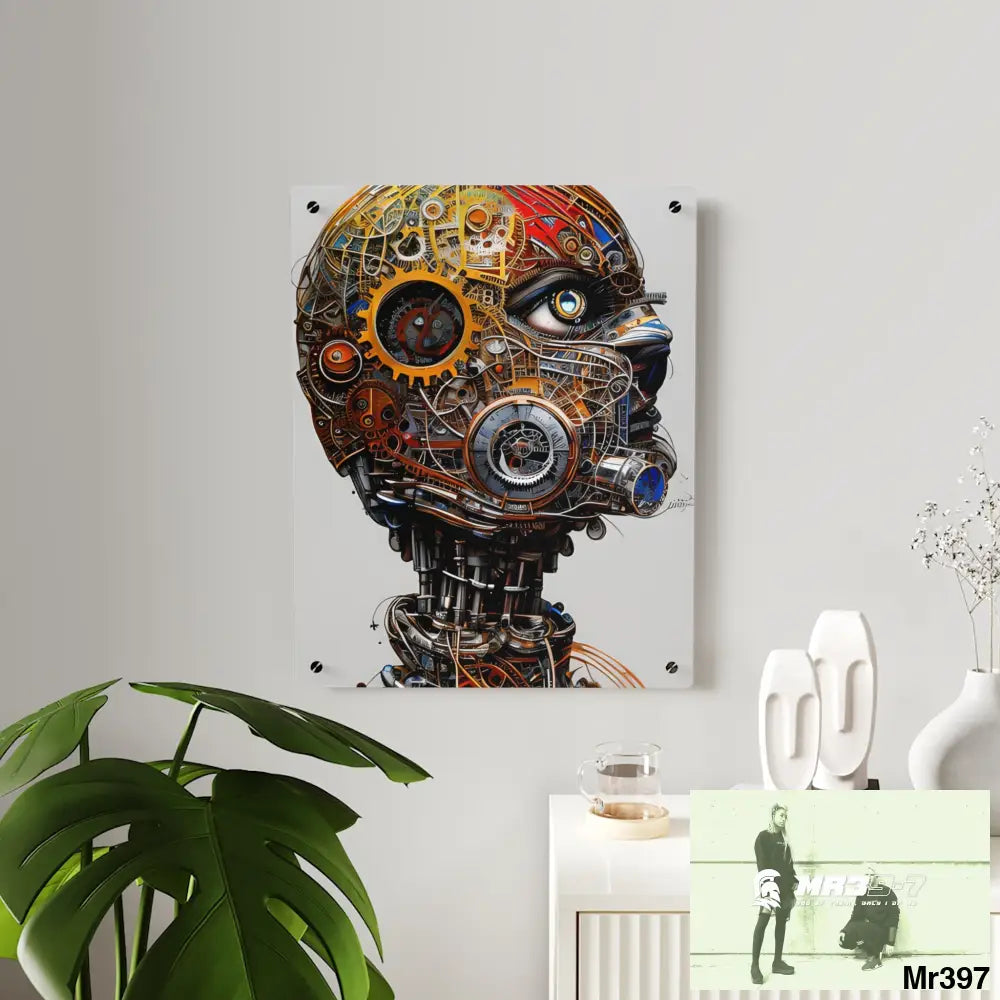 Clockwork Robot HD Animated Graphic Acrylic Wall Art Panels Home Decor