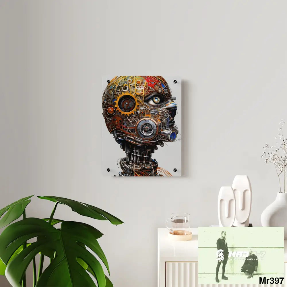 Clockwork Robot HD Animated Graphic Acrylic Wall Art Panels Home Decor