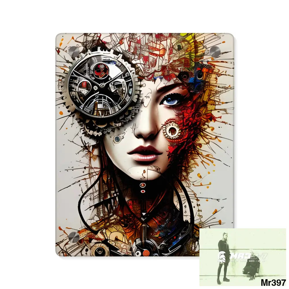 Clockwork Samurai Graphic Acrylic Wall Art Panels 8″ x 10″ (Vertical) / 0.25’’ Home Decor