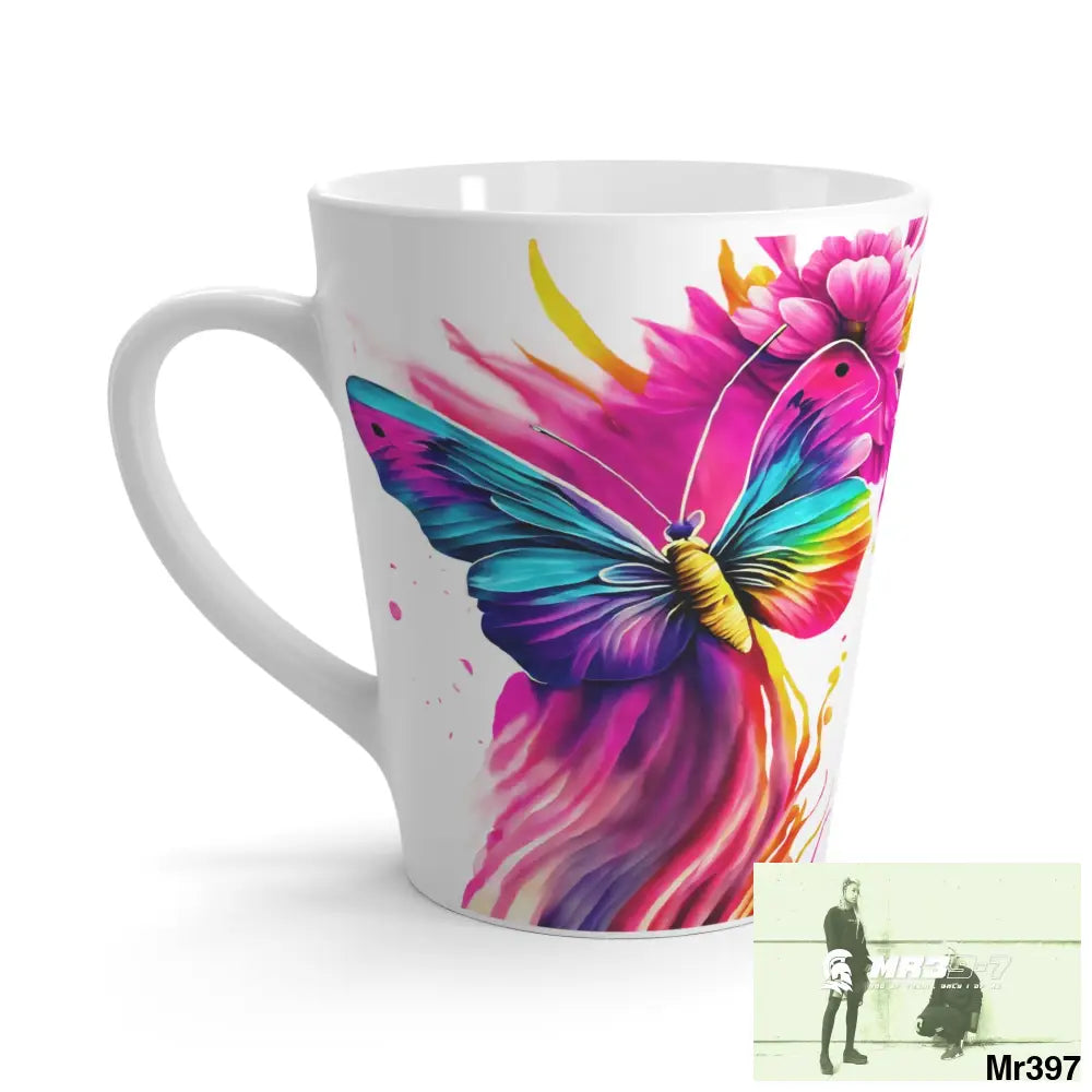 Colourful Butterflies in mid flight Latte Mug 12oz Mug