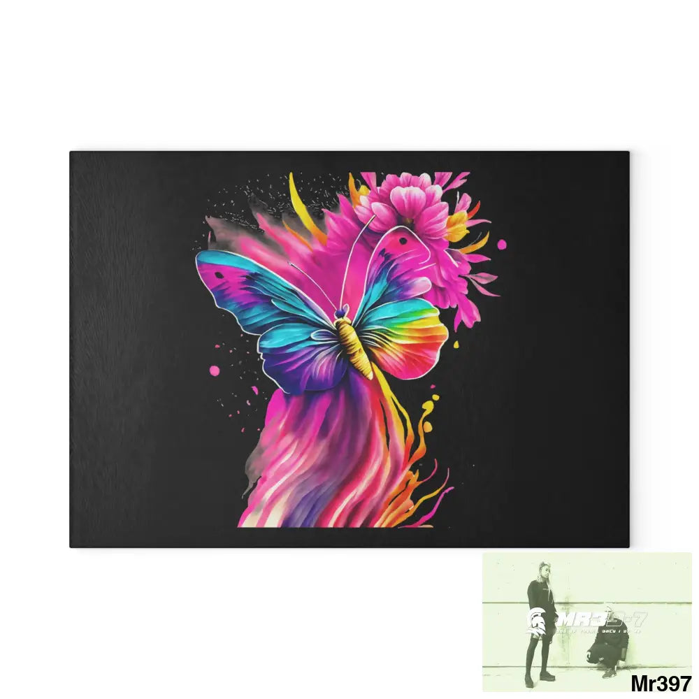 Colourful Butterfly in mid flight Cutting Board 8’’ x 11’’ / Rectangle Home Decor