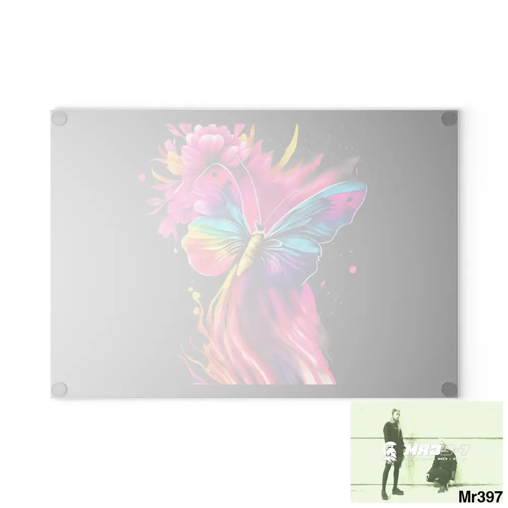 Colourful Butterfly in mid flight Cutting Board Home Decor