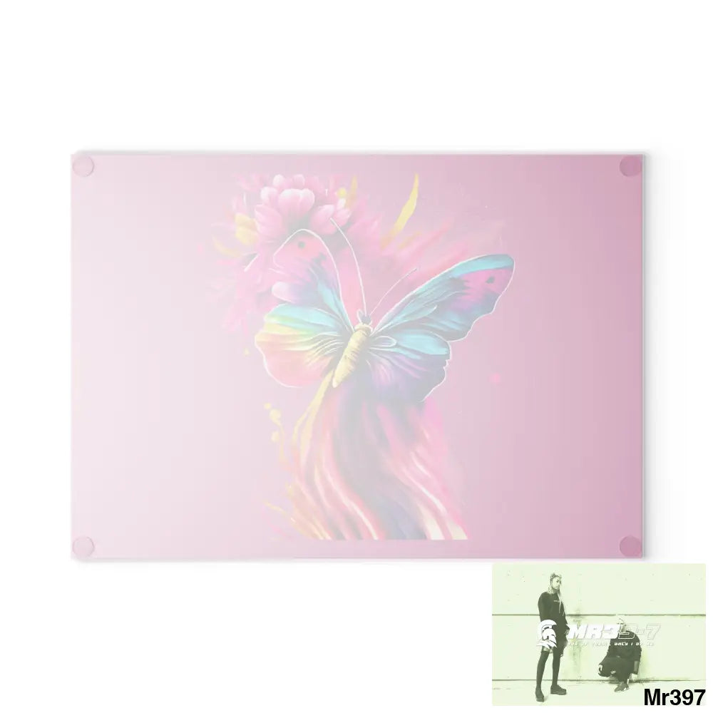 Colourful Butterfly in mid flight Cutting Board Home Decor