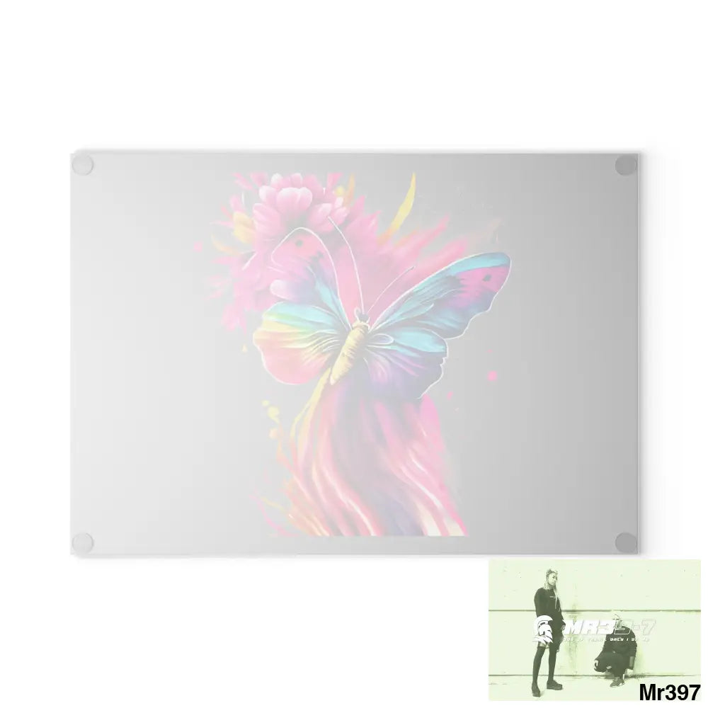 Colourful Butterfly in mid flight Cutting Board Home Decor