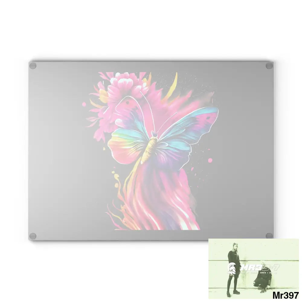 Colourful Butterfly in mid flight Cutting Board Home Decor