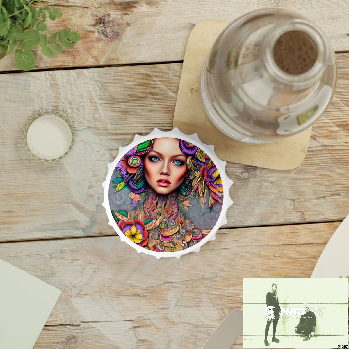 Colourful Woman art Magnetic Bottle Opener One size / White Accessories