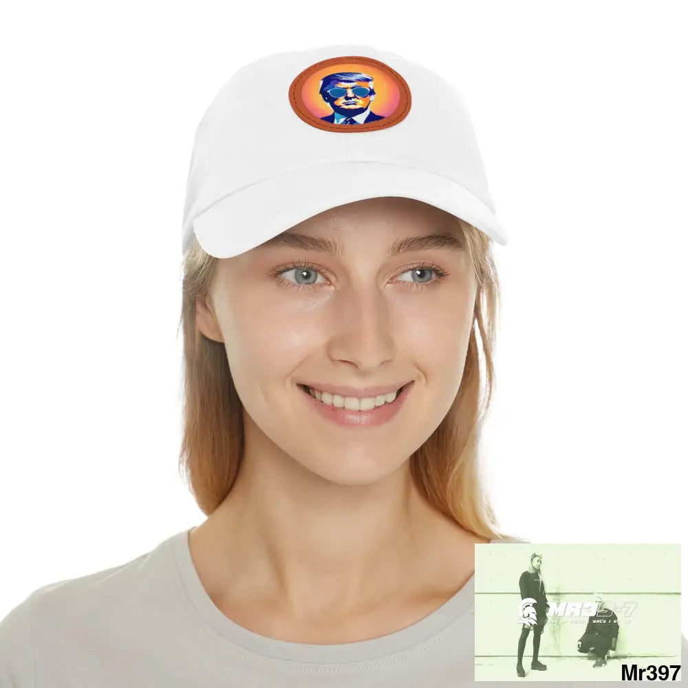 Cool Donald Trump in shades Dad Hat with Leather Patch (Round) Hats