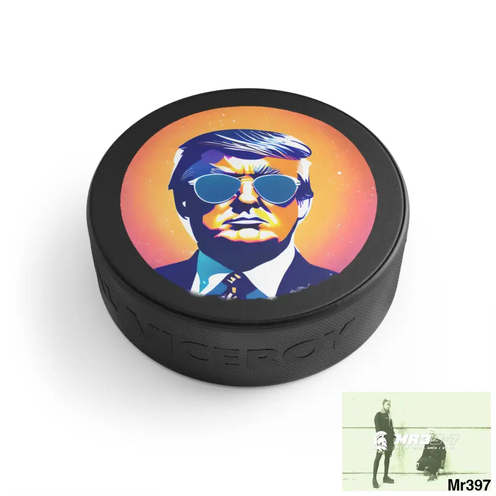 Cool Donald Trump In Shades Hockey Puck 3’’ Accessories