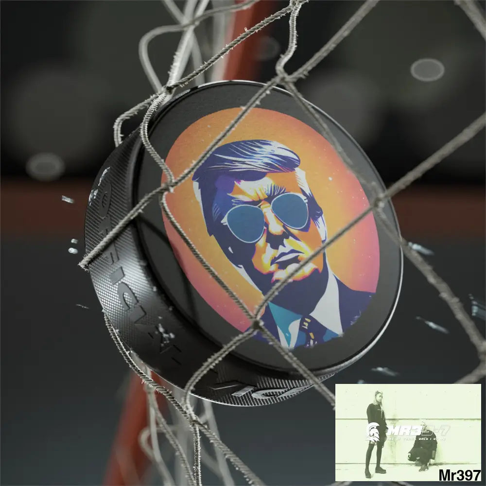 Cool Donald Trump In Shades Hockey Puck 3’’ Accessories