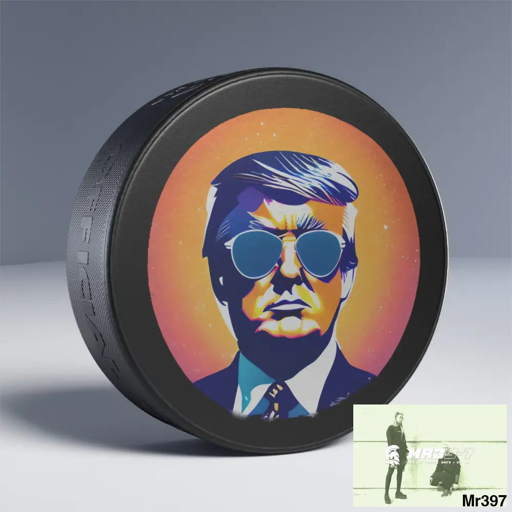 Cool Donald Trump In Shades Hockey Puck 3’’ Accessories