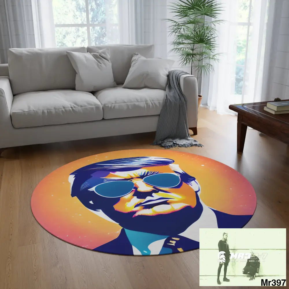 Cool Donald Trump in Shades Rug 60’’ × 60’’ Home Decor