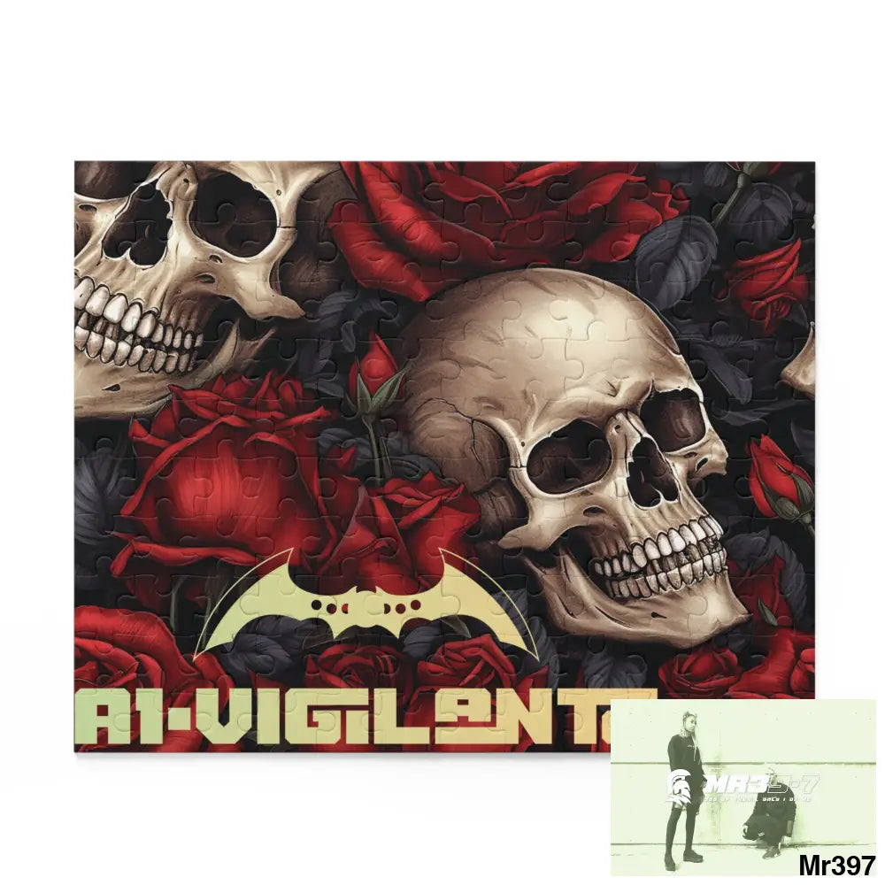 Copy of A1-vigilante Gothic skulls & Roses Puzzle (120 252 500-Piece) 10’’ × 8’’ (120 pcs) Puzzle