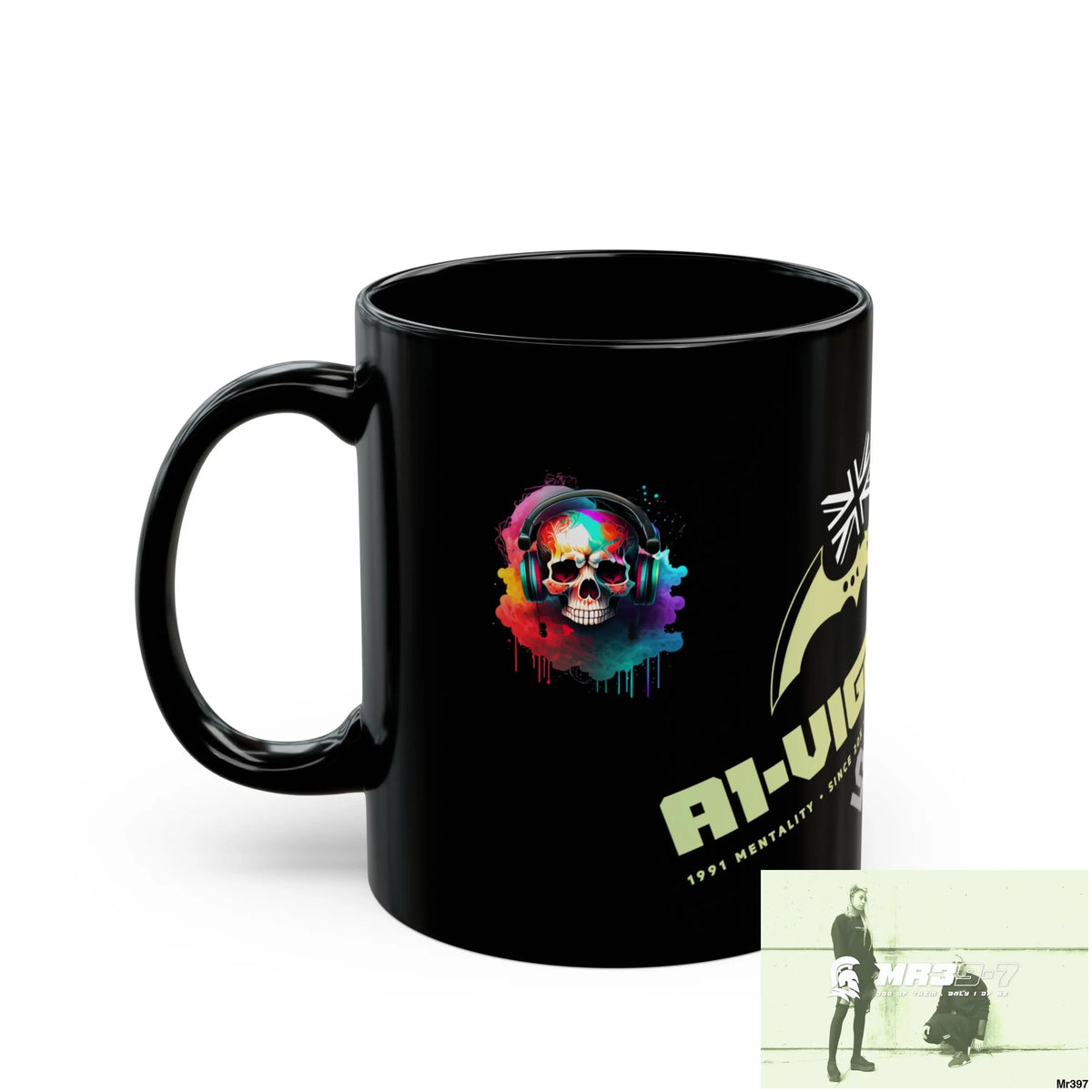 Copy of A1-Vigilante Music / 55’ s back 11oz Tactical GB / Wales Black Mug Mental Health VAR / My Life My Deaths Their