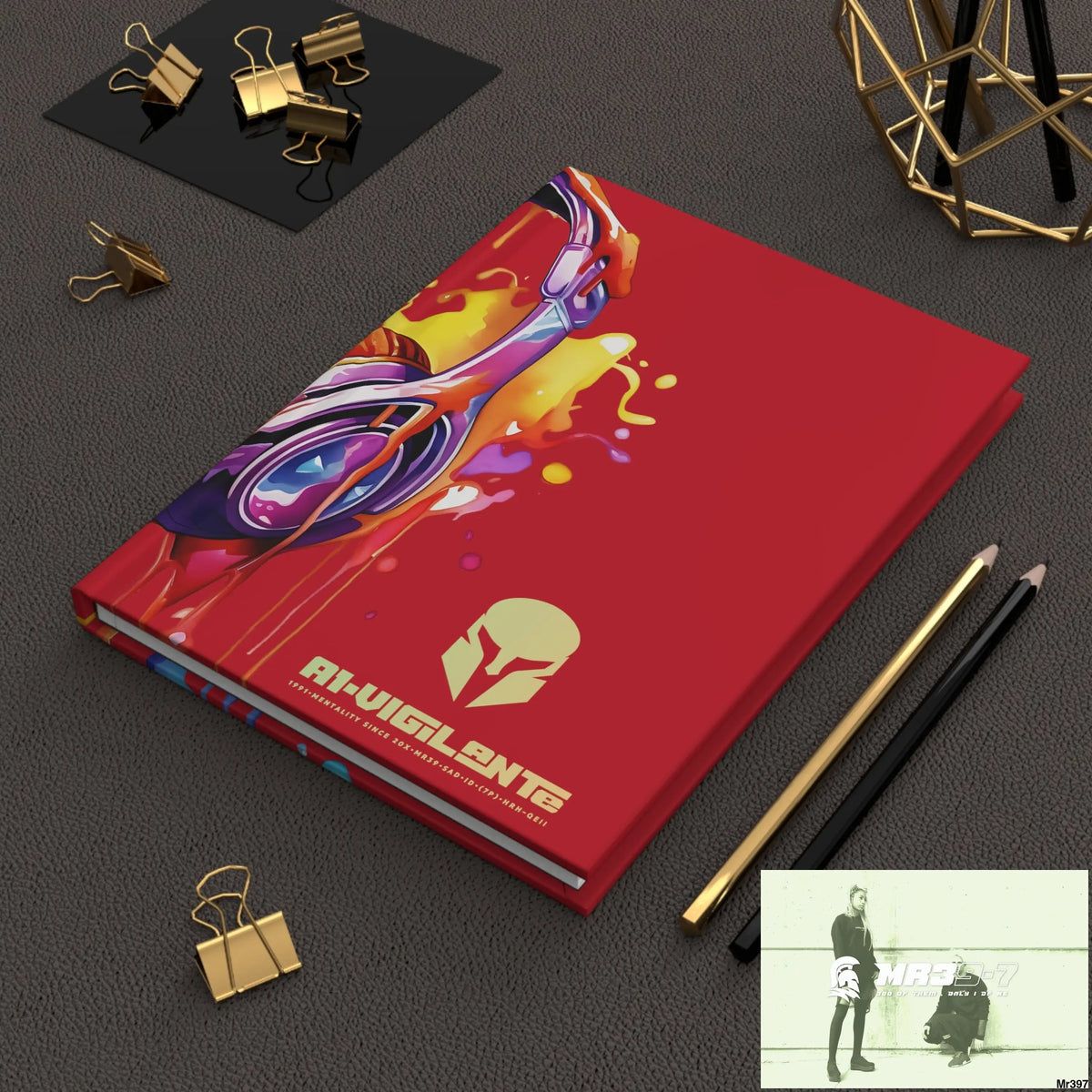 Copy of A1• Vigilante Sparta Melting Headset Hardcover Journal Matte Journal Paper products