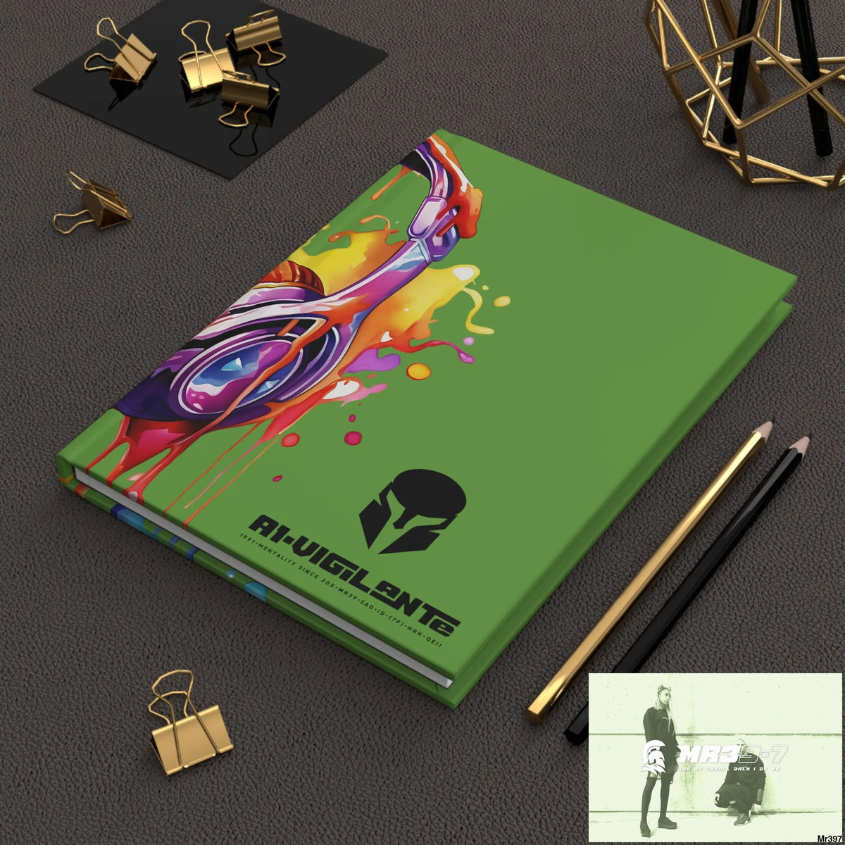 Copy of A1• Vigilante Sparta Melting Headset Hardcover Journal Matte Journal Paper products