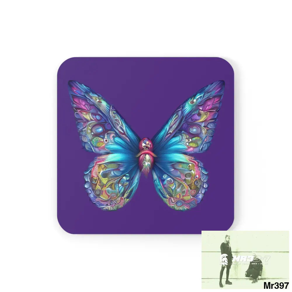 Copy of Butterfly Graphic water colour Coaster Set Cork / 3.75’’ × 3.75’’ / Square Home Decor