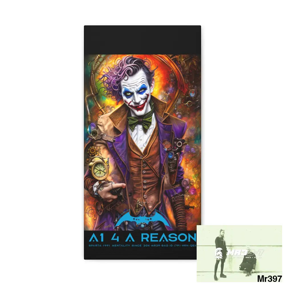 Copy of Canvas Gallery Wraps A1. 4 A Reason Steampunk Joker Hearts Tribal Fractal 10″ x 20″ / Premium Gallery Wraps