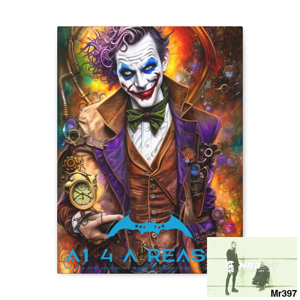 Copy of Canvas Gallery Wraps A1. 4 A Reason Steampunk Joker Hearts Tribal Fractal 12″ x 16″ / Premium Gallery Wraps